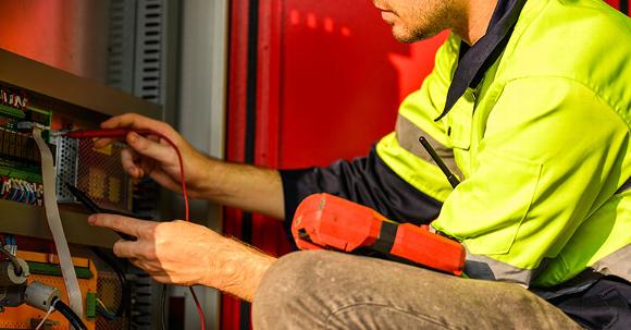 engineer working on electrical fault