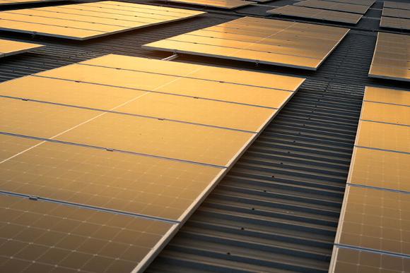 solar panels on commercial factory roof