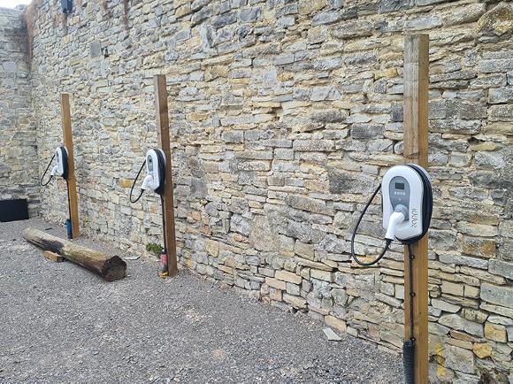 EV car charging units in car park