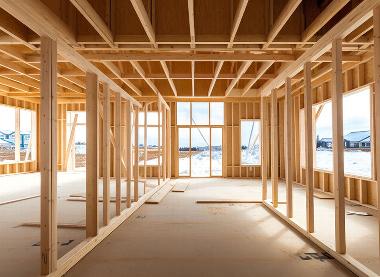 interior shell of a new build